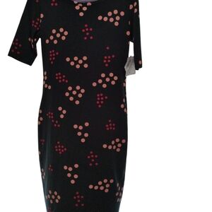 Black and Pink Polka Dot Dress